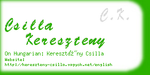 csilla kereszteny business card